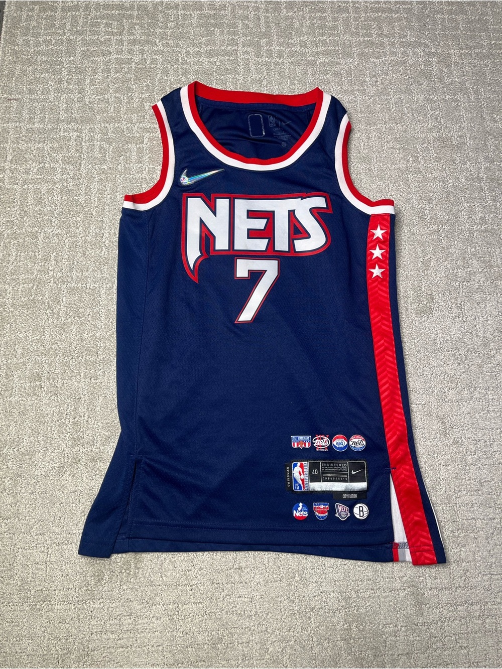 Nike NBA Brooklyn Nets Kevin Durant City Edition 75th Season Jersey Mens S 40